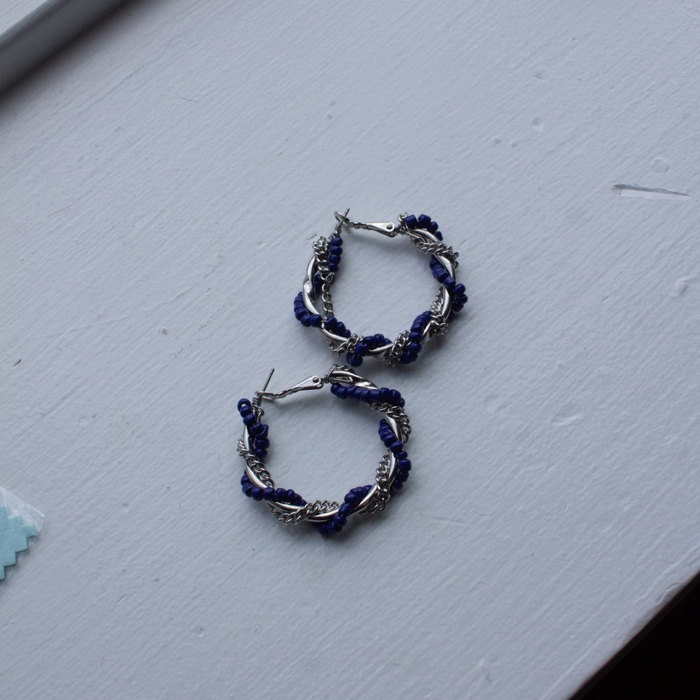 Moto Girl Chain Wrap Hoop Earrings